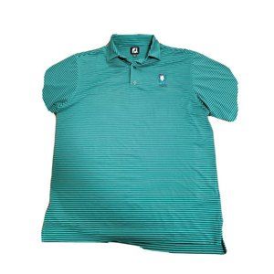 footjoy medium green striped golf polo